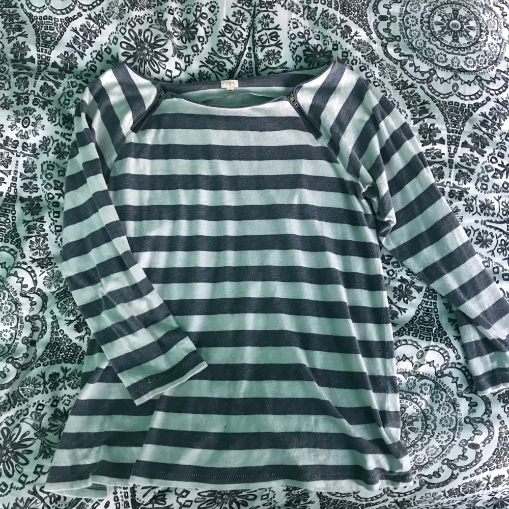 J.Crew Zipper Detail Boatneck Shirt
